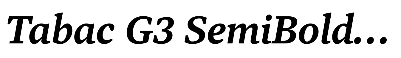 Tabac G3 SemiBold Italic